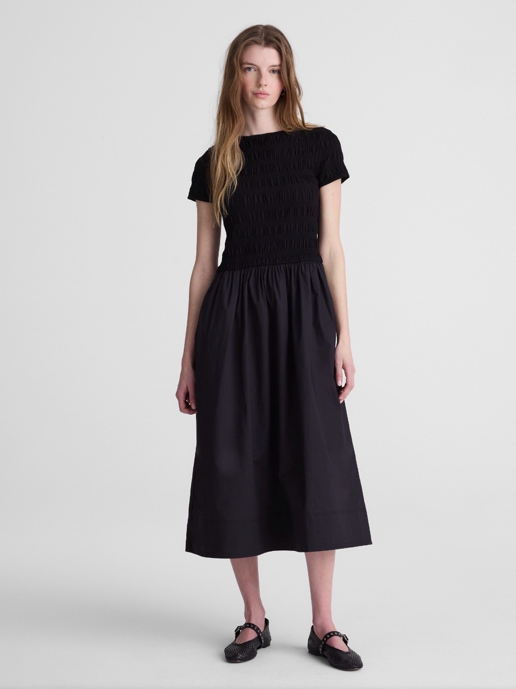 Madewell Smoked Boatneck Midi Dress